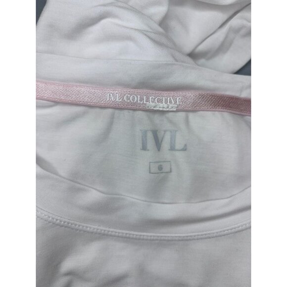 IVL Collective women's 6 white long sleeve cropped knotted front athletic top - Picture 7 of 7